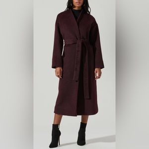 ASTR the Label Long Berkley Coat in Wine
Color:Wine size L Belted NWOT